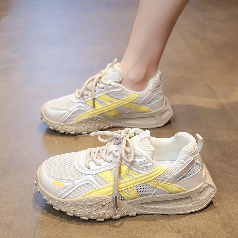 

Summer dad shoes 2025 new popular breathable mesh German training shoes women s platform versatile lightweight casual sports shoes 35 жёлтый