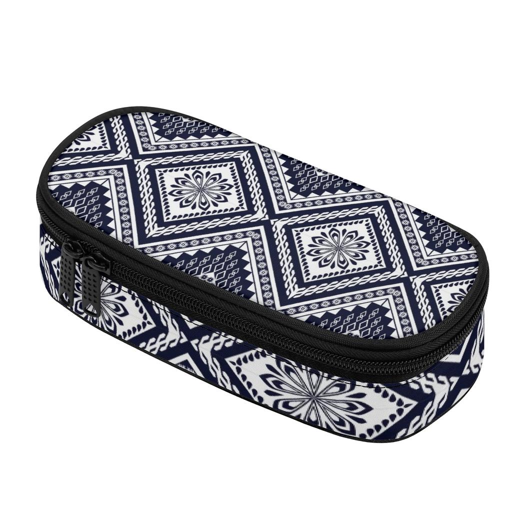 Pencil Pouch 300D Polyester Large Capacity Zip Around Closure with Main Storage Mesh Pocket and Organized Pen Holders for Students