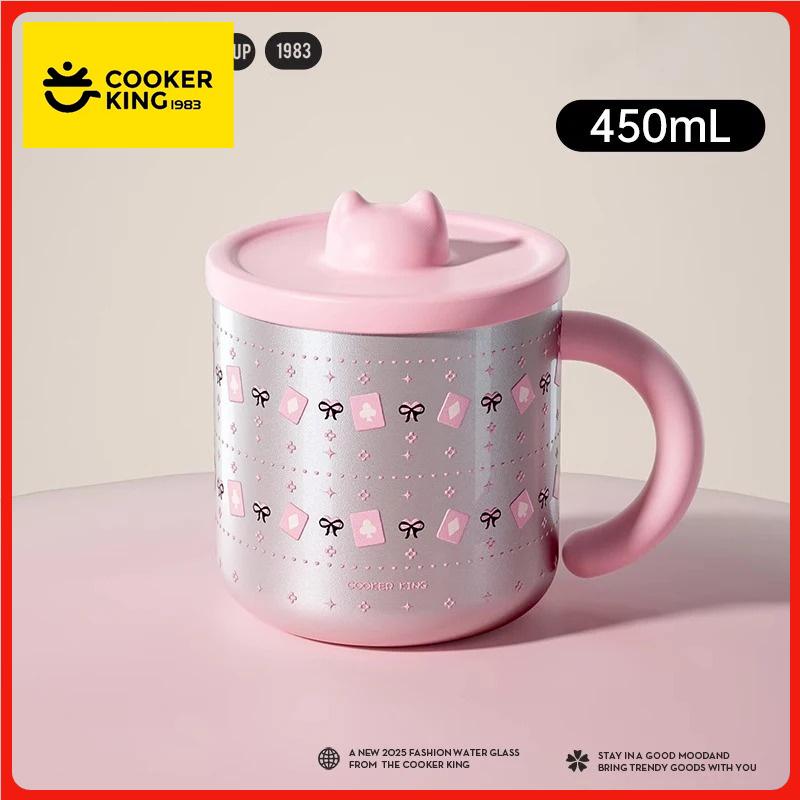 COOKER KinG Coffee Cup 316 Stainless Steel Thermos Mug Children Insulated Cup with Scale Line Office Water Cup Tea Making Home