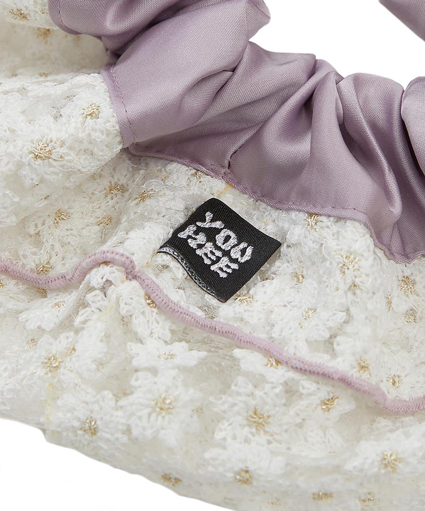 Youhee Flower Satin Scrunchie Lavender