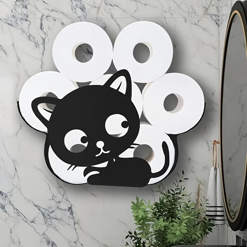

Стальной держатель для туалетной бумаги, настенное украшение для ванной комнаты, полка для хранения бумажных полотенец, полка для рулонов полотенец для котят, аксессуары для дома чёрный