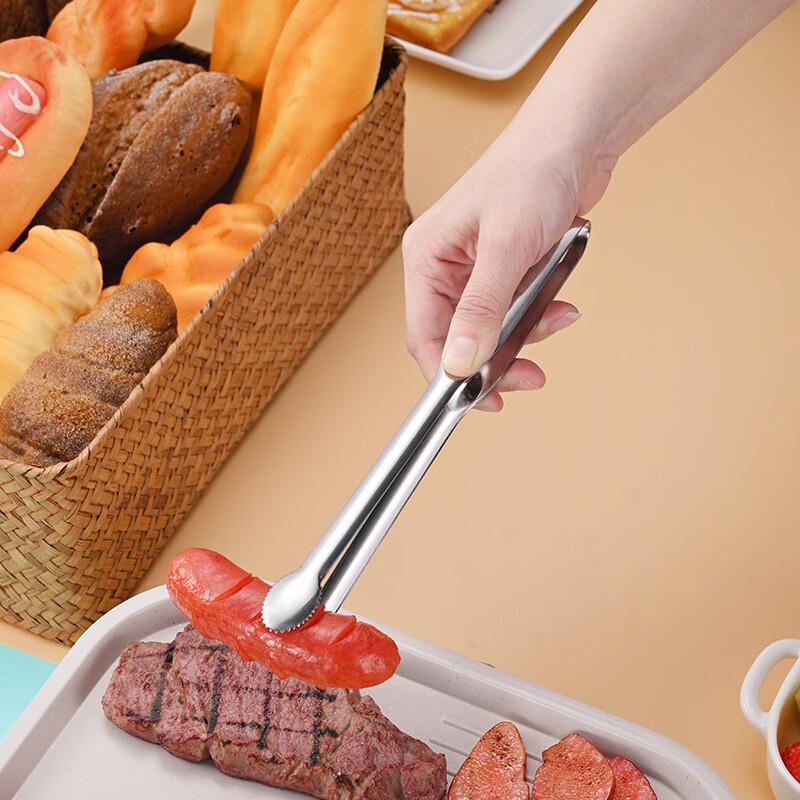 Zhi Shi Small Stainless Steel Food Tongs - 5 Pack