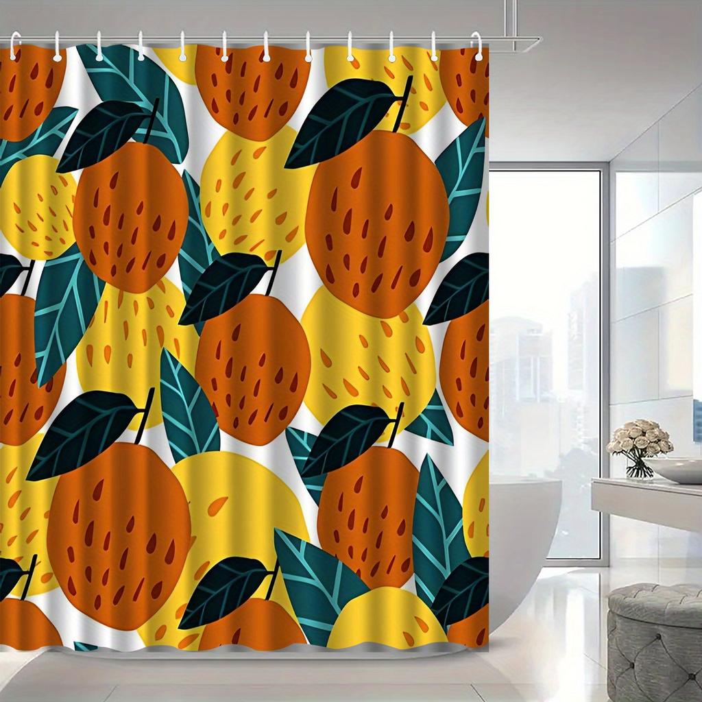 Citrus Bliss Shower Curtain: Embrace the Vibrant Lemon Design, Soft Fabric, and Sunny Vibes for Your Bright Bathroom
