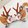 Cartoon Snowman & Reindeer Antler Christmas Hair Band and Duckbill Clip Set