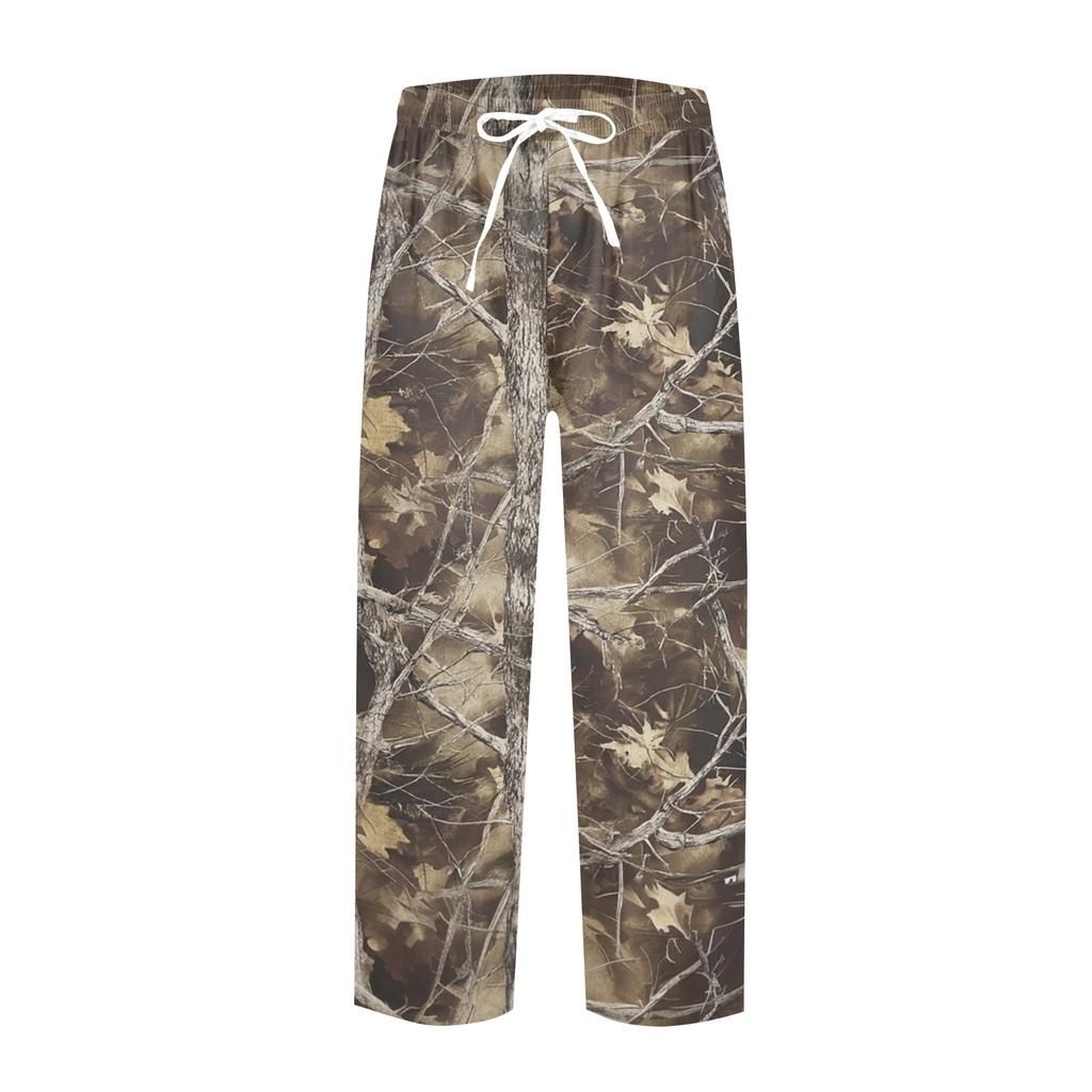 Women's Fashion Printed Drawstring Pocket Elastic Waist Casual Pants