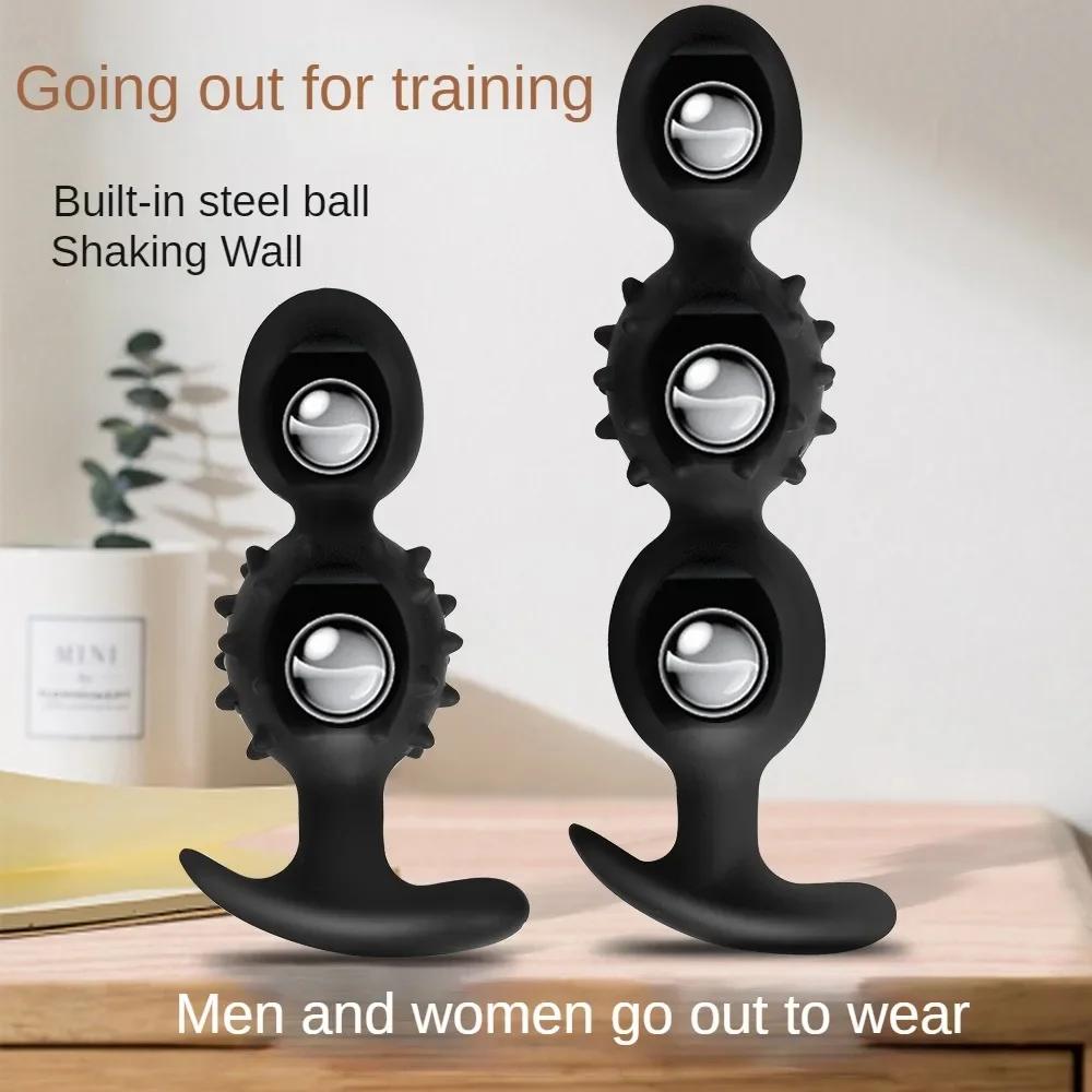 Grosses Perles Anales en Silicone Plug Anal Balle Intégrée Massage de la Prostate Masturbation Jouets Sexuels pour Femmes Hommes Gays Couples Jeux Adultes