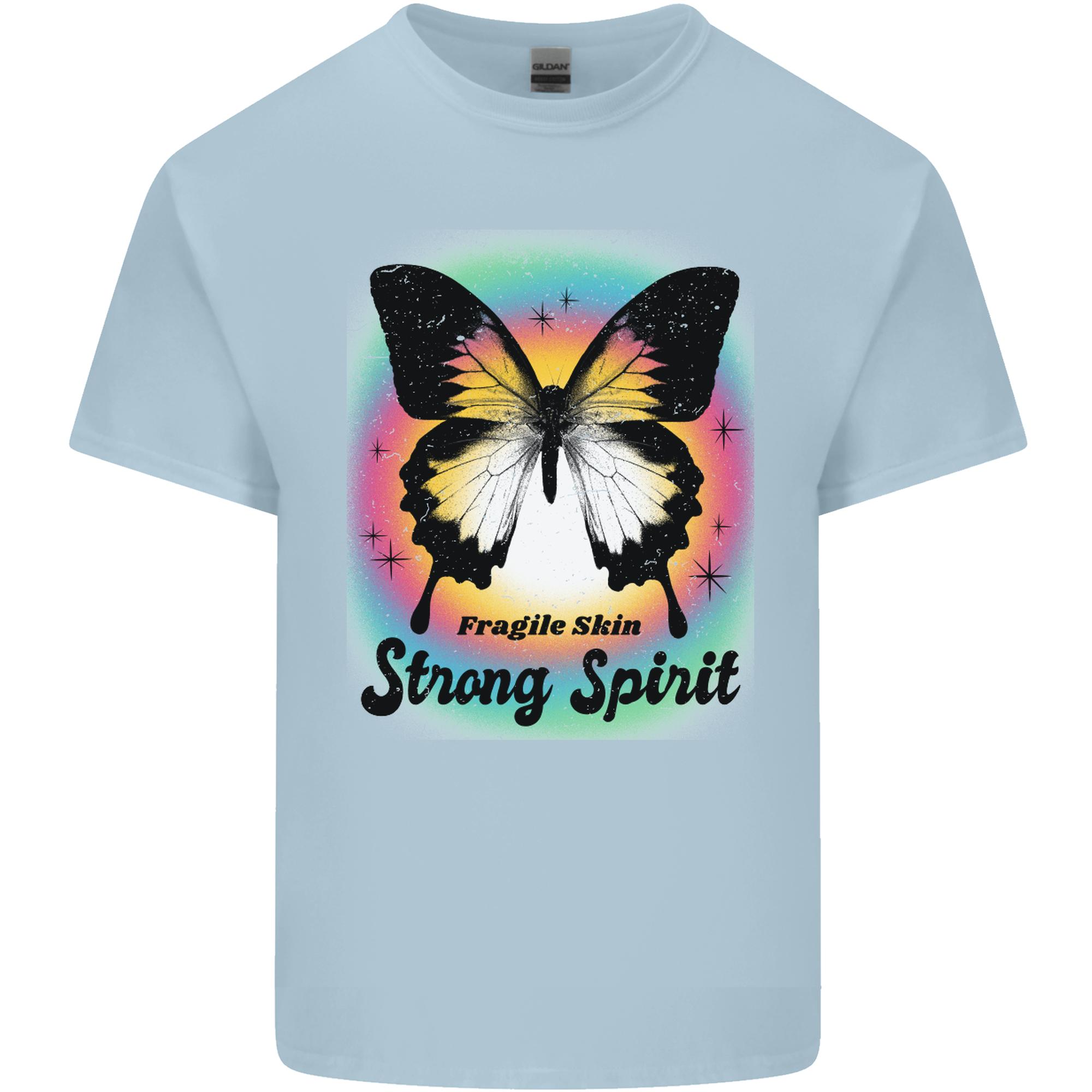 Fragile Skin Strong Spirit Butterfly Unisexs Light Cotton TShirt S
