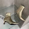 Spring New Pointed Toe Women Ankle Boots Ladies Eelgant Thin Low Heel Chelsea Shoes Soft Leather Short Boots Size 35-41