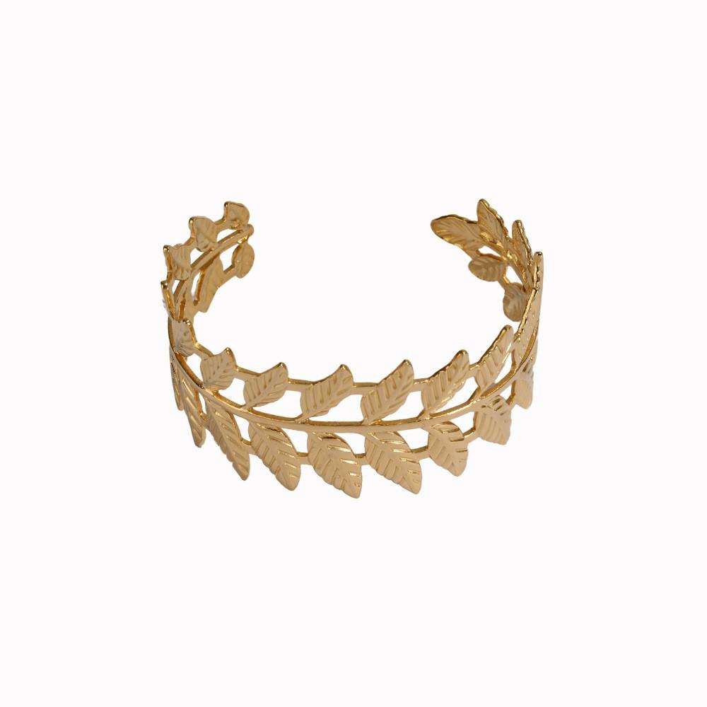 New niche versatile simple bracelet with branches and leaves, high-end opening simple trendy decoration