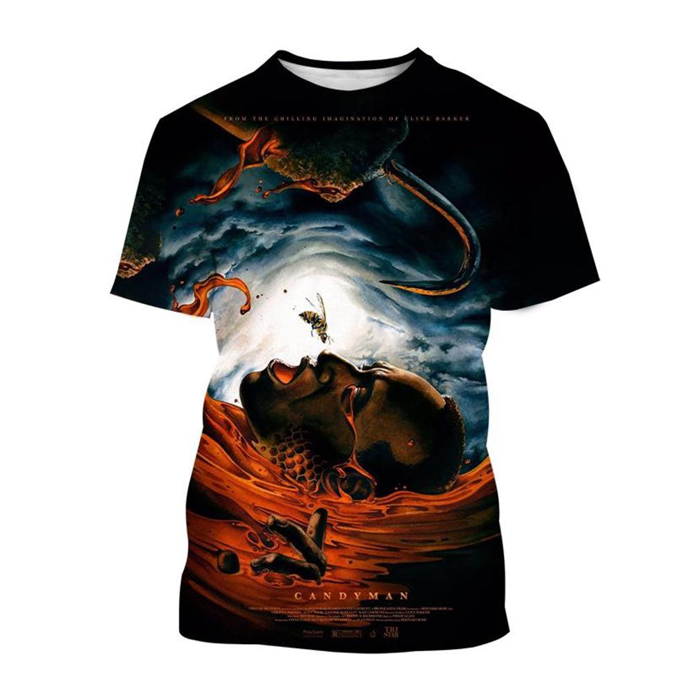 Sommer Rundhals 3D Film Candy Man Print Top Modische Lässige Kurzarm Herren T-Shirts