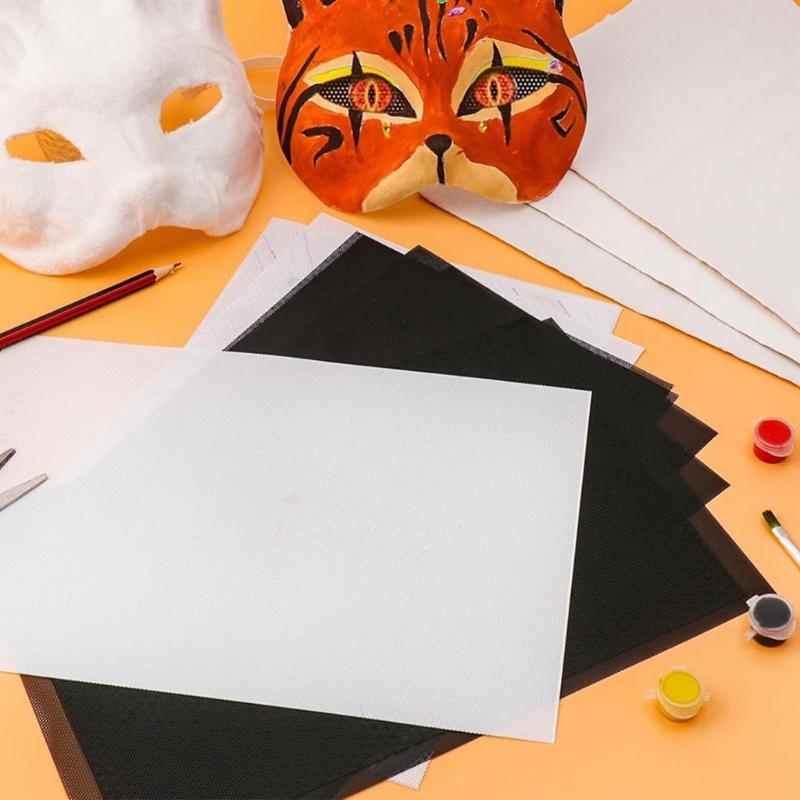 Therian Masken Set Felle, Augennetz, Filzbogen DIY Füchse Katzen Maske zum Bemalen Pelzige Tiermaske Ausrüstung für Halloween Cosplay