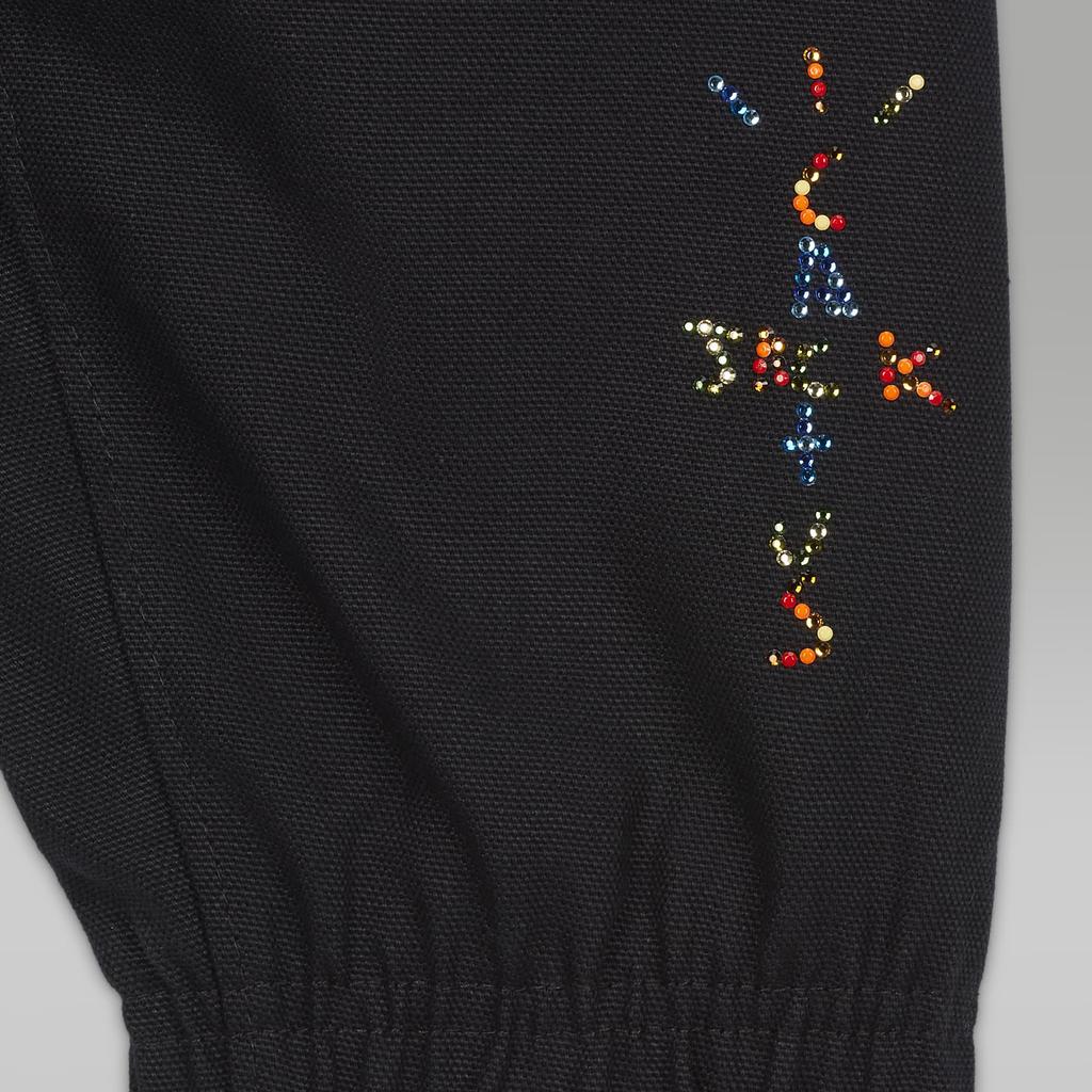 Jordan X Travis Scott Rhinestone Spray Gun Print Stand Collar Zip Jacket Men Jackets Black DO4096-010