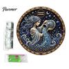 12 Zodiac Signs Faux Pearl Decor Sign Art Kit, DIY Painting Handmade Picture Kit Kits, Round 3D Constellation Wall Craft for Adults, Home Decoration