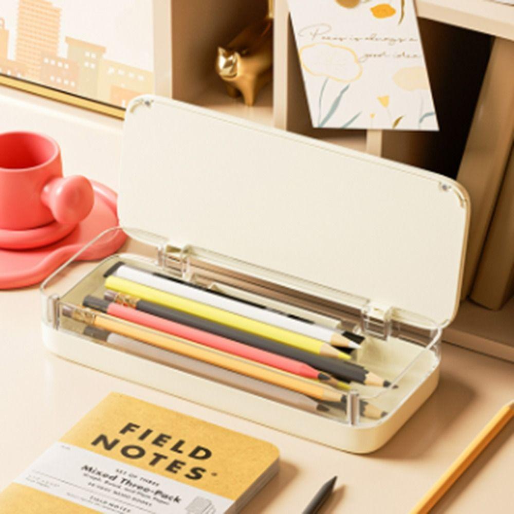 Large Capacity Pencil Case Double Layer Desktop Stationery Organizer Pen Holder  for Students