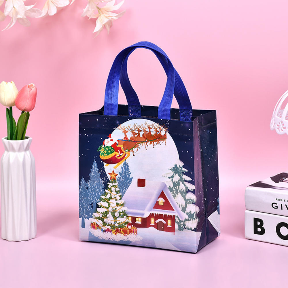 Christmas Non Woven Gift Bag New Year Party Decoration Candy Cookie Bag Santa Claus Snowman Xmas Favor Packing Bags