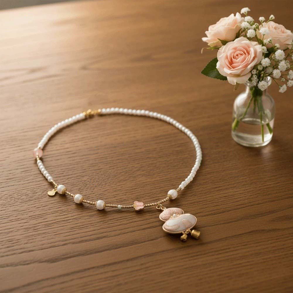 Exquisite Brocade Gourd Necklace High-end Embroidered Neck Pendant Daily