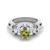 Six Claw Set 2.04 Ctw Round Peridot 925 Sterling Silver Solitaire Women Wedding Ring