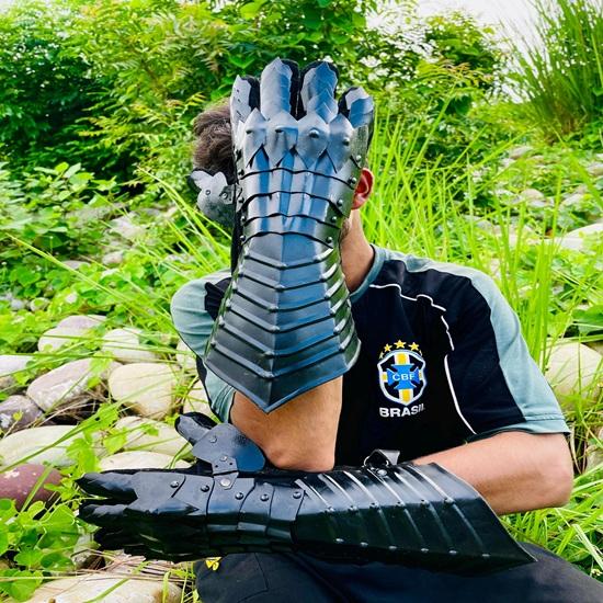 40,64 cm Middelalderridder Nazgul Gotiske Hansker Par Mørke Svertede Hansker Beste Halloweengave