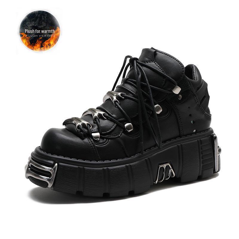 2024 Spring Women's Gothic Punk Thick-Soled High-Top Leather Motorcycle Boots