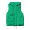 New Vest Women's Casual Small Model Hooded Stand-up Collar Large Size Cotton Vest Women's Thickened Warm Back