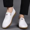 Fashion Spring Autumn Hot Selling Simple White Men's Leather Casual Shoes Outdoor Commuter Work Shoes Versatile Men's Driving Shoes