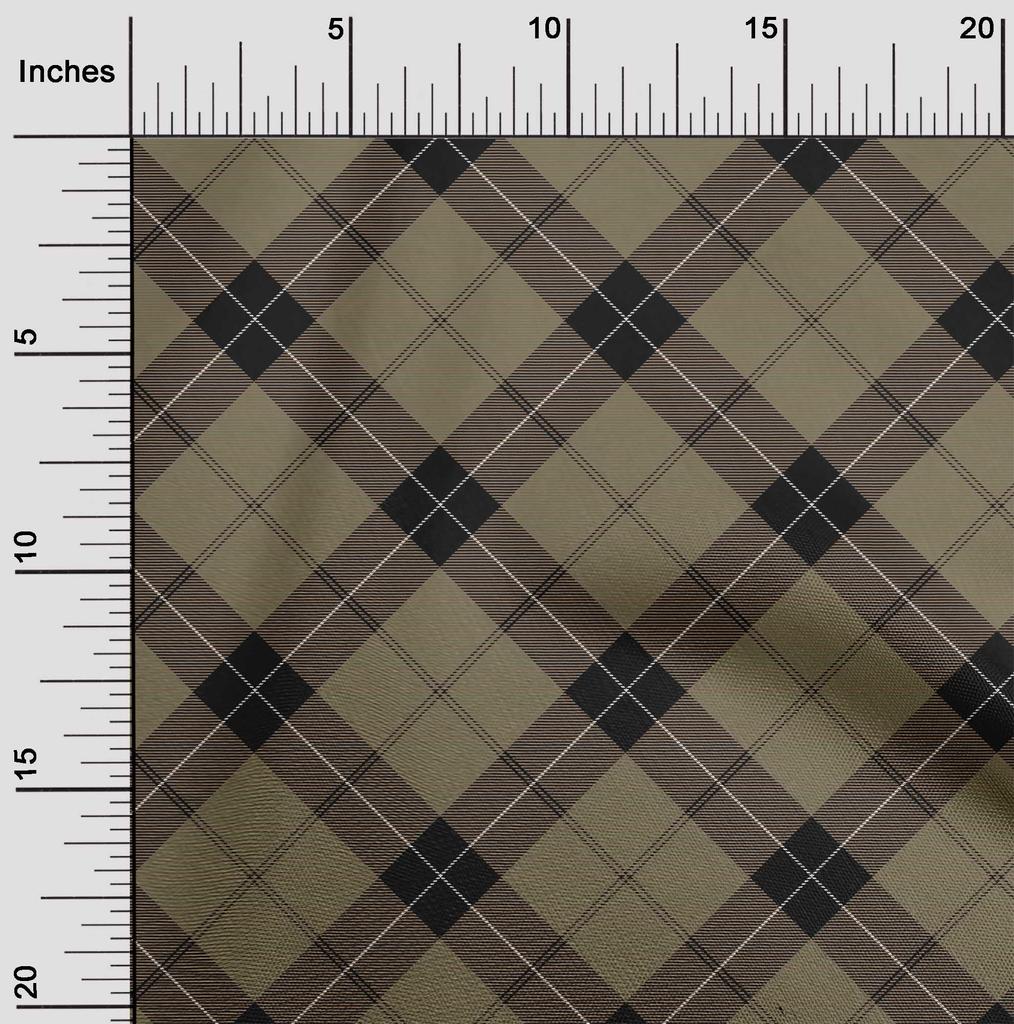 oneOone Cotton Flex Fabric Tartan Check Print Fabric By The Yard 40 Inch