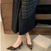 Fashion Shoes Woman Flats Modis Autumn Low Heels Pointed Toe Shallow Mouth Casual Female Sneakers Dress 2025 Fall Leopard Comfortable PU
