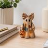 Glowing Ghost Decor Halloween Lighted Patchwork Figurine Light-Up Bow with Pumpkin Vintage Figurine Lantern Ghosts Lamp Decoration for Holiday Party