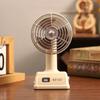 USB Rechargeable Mini Desktop Fan Handheld Vintage Table Fan Quiet Cooling Fan  for Table Use