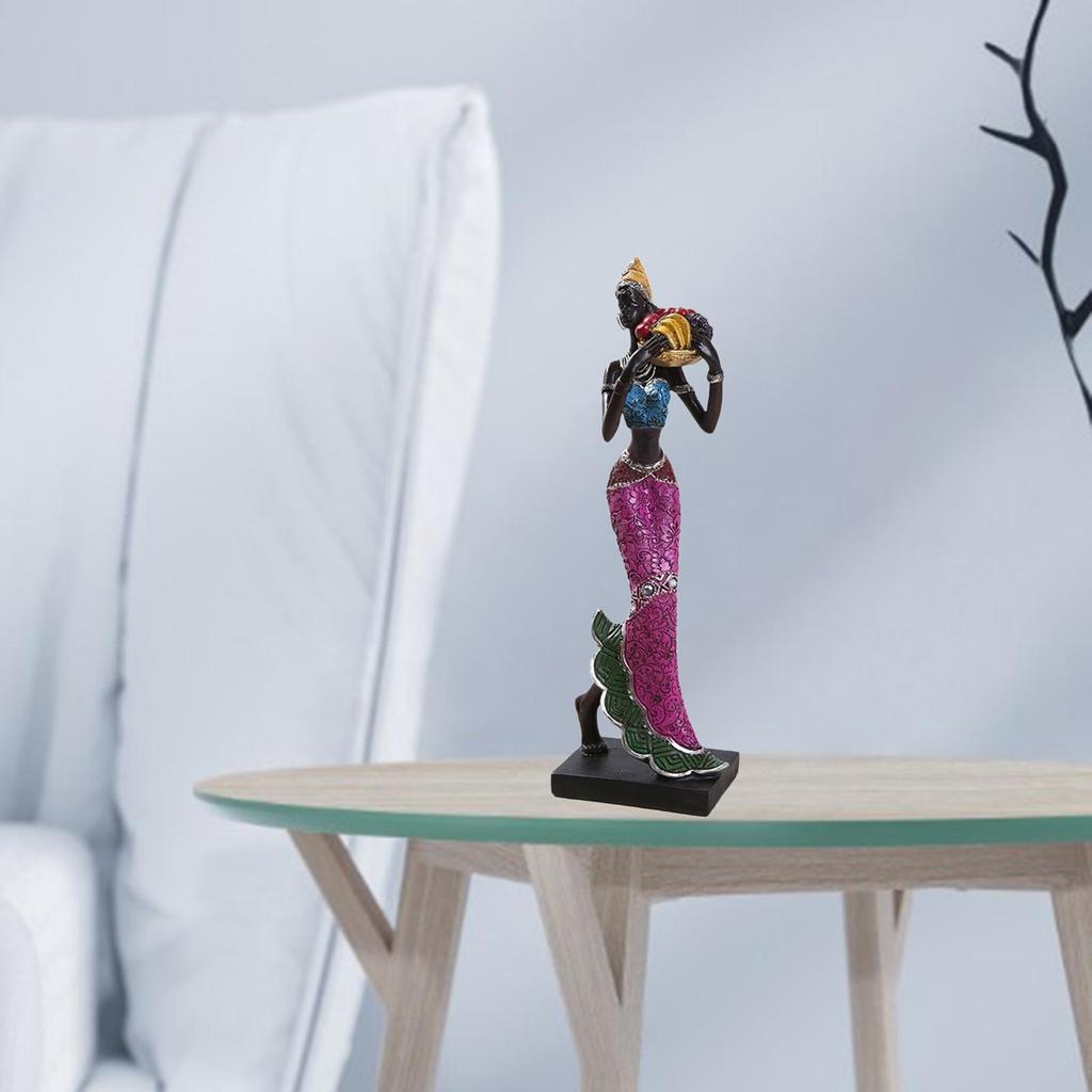 Africké ženy Figurové umění Sochy Tribal Lady Figurka Socha žlutá