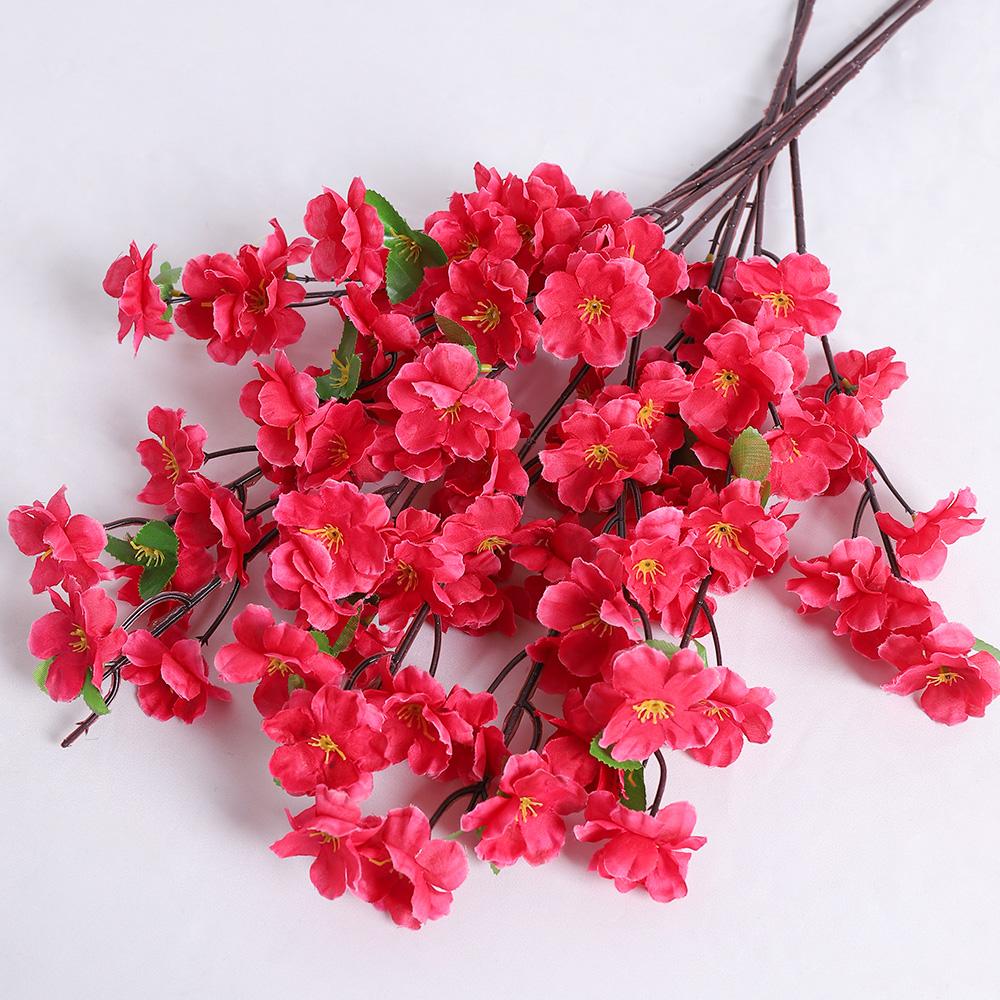 1/3Pcs Peach Blossom Artificial Flowers Bouquet Silk Fake Flowers for Home Decor Garden Wedding Decoration Outdoor Vase Ornament