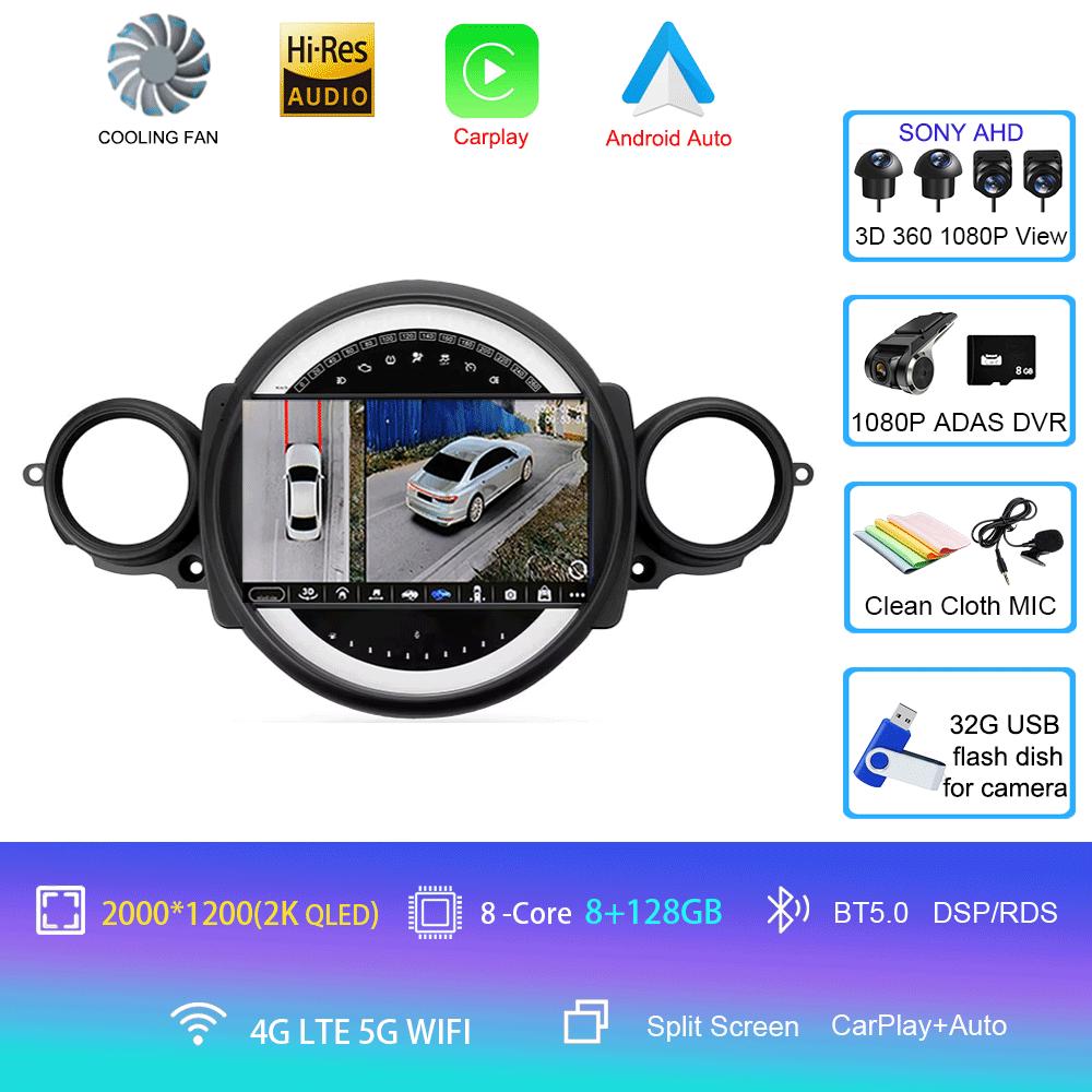Android 14 Car Radio For BMW Mini Cooper R56 R60 R51 2006 - 2015 GPS Carplay Navigation Stereo Auto DSP BT DVD Multimedia Player