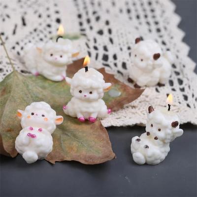 Nuevo Molde de Silicona de Cordero de Dibujos Animados 3D Moldes para Velas con Forma de Oveja de Pascua Molde para Decoración de Pasteles de Chocolate de Yeso DIY Herramientas para Hornear
