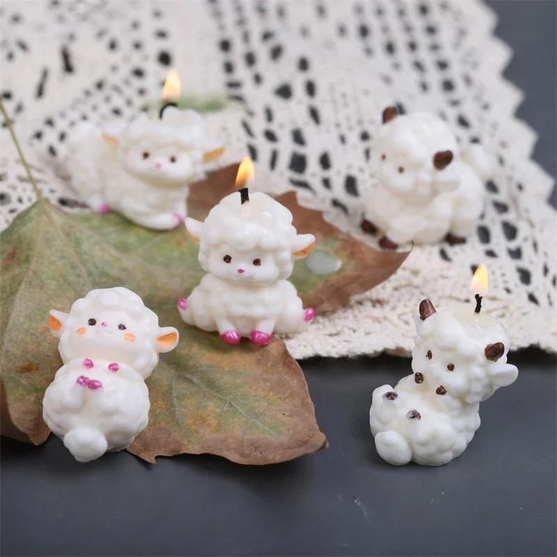 New 3D Cartoon Lamb Silicone Mold Easter Sheep Shaped Candle Molds DIY Plaster Chocolate Cake Decoration Mould Baking Tools