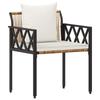 Garden Furniture Set 3 pcs Brown and Cream White Poly Rattan