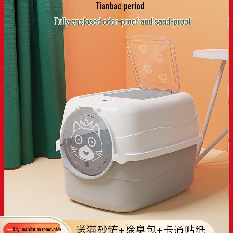 Extra große geschlossene Katzentoilette, Anti-Spritz-Design für Kätzchen & Erwachsene