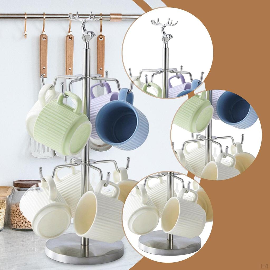 Mug Holder Tree Can Hold 8 Mugs Coffee Rack Stand Professional for Living Room