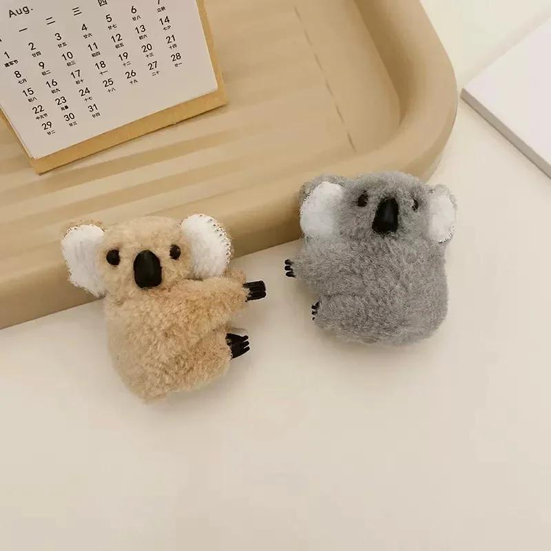 Cute Plush Koala Bear Hair Claw Clips for Girls Animal Hairpins Barrettes Headwear Soft Hair Accessories