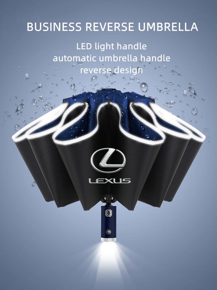 Car Sticker Reverse Folding Umbrella LED Reflective Stripe Umbrella For LEXUS RX300 RX330 RX350 IS250 LX570 Is200 Is300 Ls400