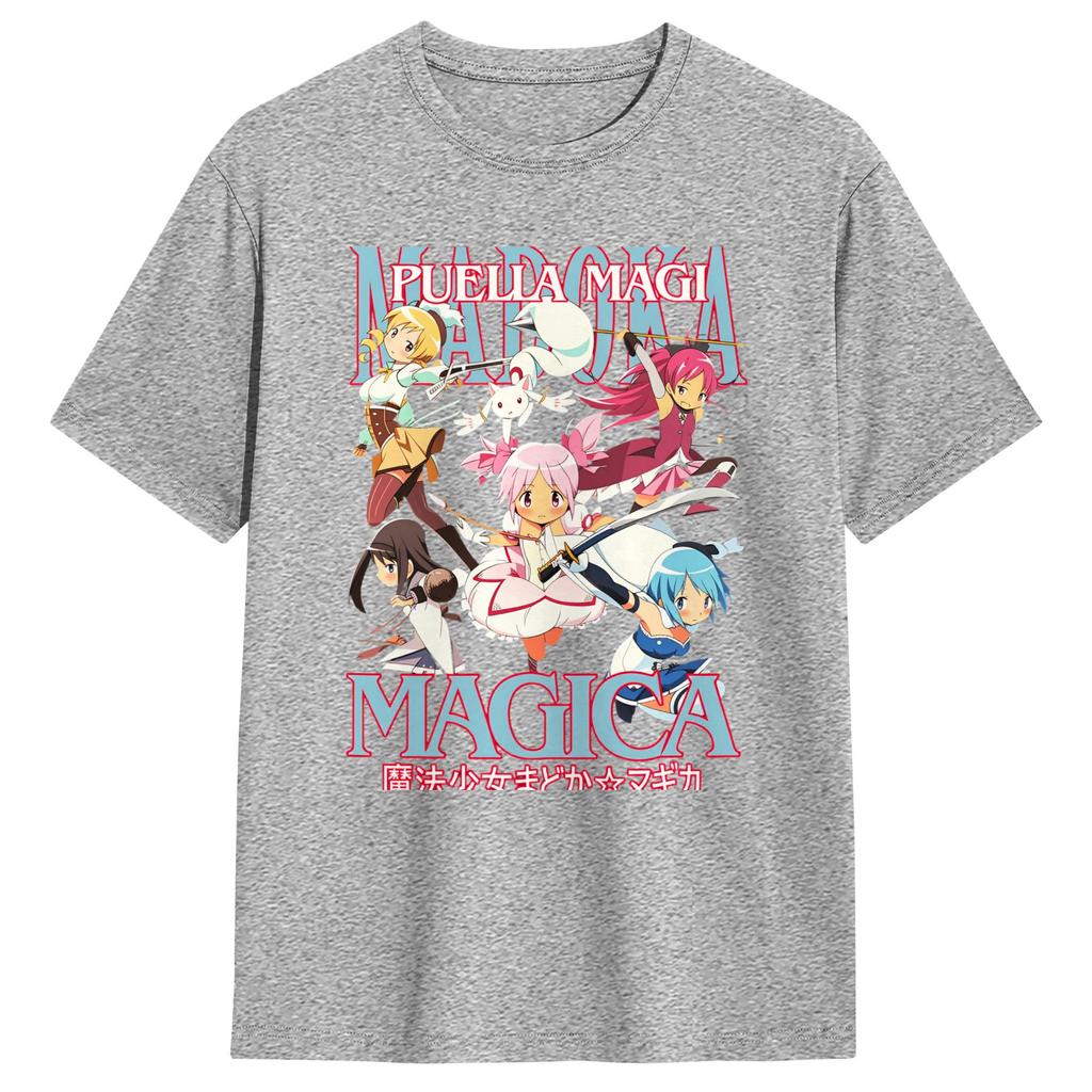 Mahou Shoujo Magi Madoka Magica T Shirts Pure Cotton Top Tees Beach Short Sleeve T Shirt Crewneck Popular Casual Tshirt