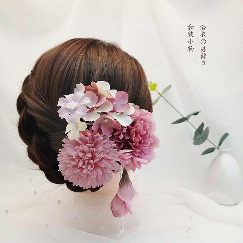 Japanische handgefertigte Haarspange mit Stoffblume, Quaste, Kimono-Haarnadel, Kopfschmuck, Geisha-Haarspange, Haarnadeln für Hochzeiten und Feste