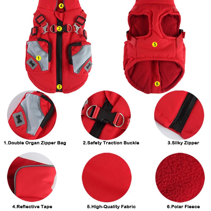 Dog Winter Winter Coat Pet Warm Cotton Jacket for Small Medium Dogs Puppy Windproof Waterproof Cold Weather Clothes Pet Outfit