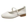 French square head single shoes 2024 new shallow mouth simple professional women's shoes gentle wind commuter low heel flat women's shoes