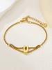 New stainless steel wholesale 26 English letters double-layer ring gold-plated bracelet