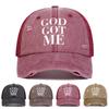 Unisex God Got Me Letter Print Wash Baseball Net Caps Hip Hop Cap Spring Summer Outdoor Adjustable Casual Hats Sunscreen Hat