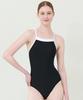 Loseuteuinseoul Line One-Piece Swimsuit Black