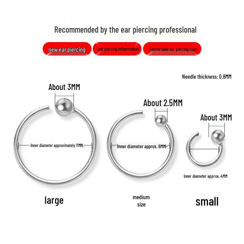 999 Silver Simple Round Stud Earrings for Women