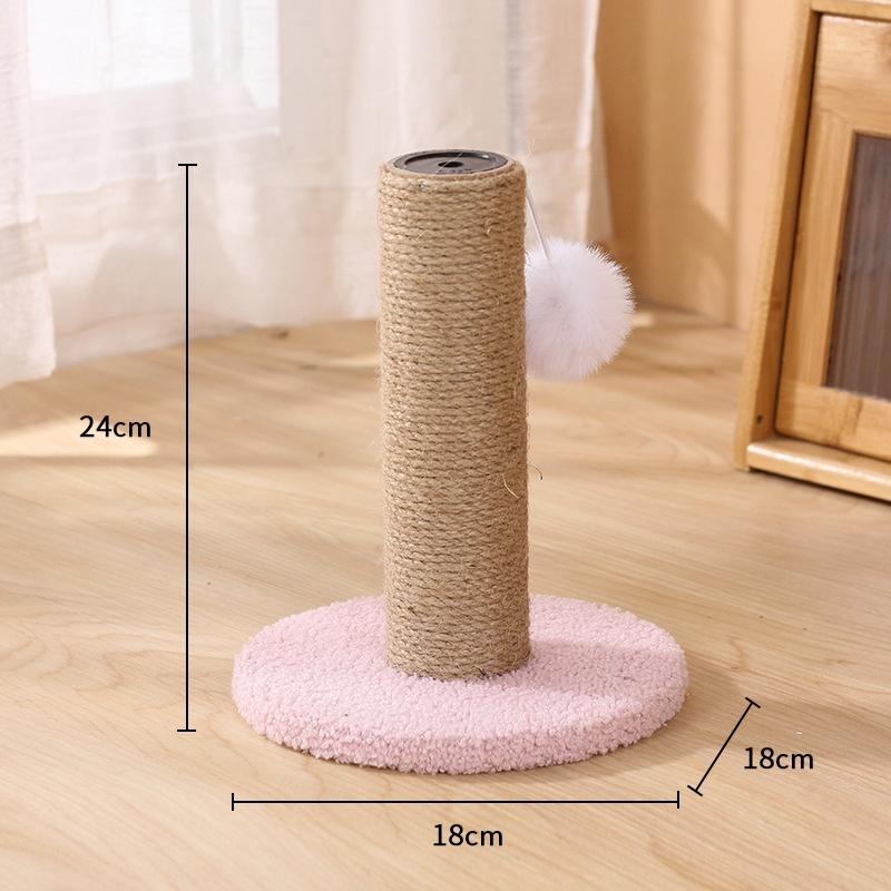 Compact Cat Climbing Frame Small Size but Fully Functional Sisal Scratching Post with Teasing Ball for Limited Home Space