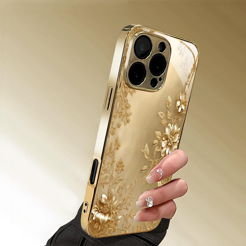Coque de téléphone en verre plaqué électrique, adaptée pour iPhone 17, 16, 15, 14, 13, 12, 11pm Pro Plus et autres modèles de téléphone.