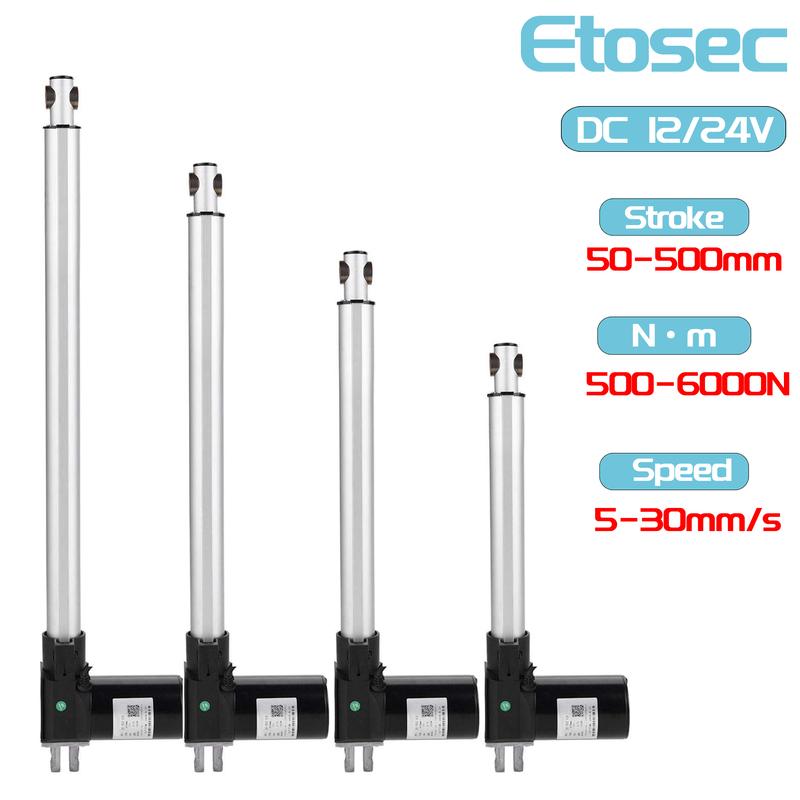 6000N Lower Noise Linear Actuator 12V 24V 50mm 100mm 200mm 300mm 500mm Stroke Linear Solar Tracker Motorisation of Doors 24V